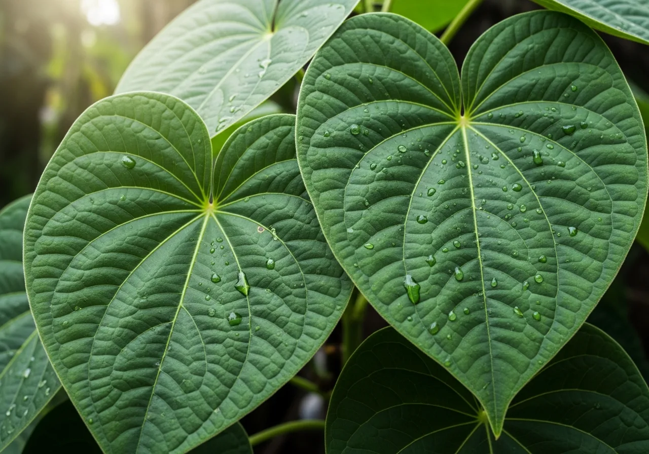 Große herzförmige Acuyo-Blätter