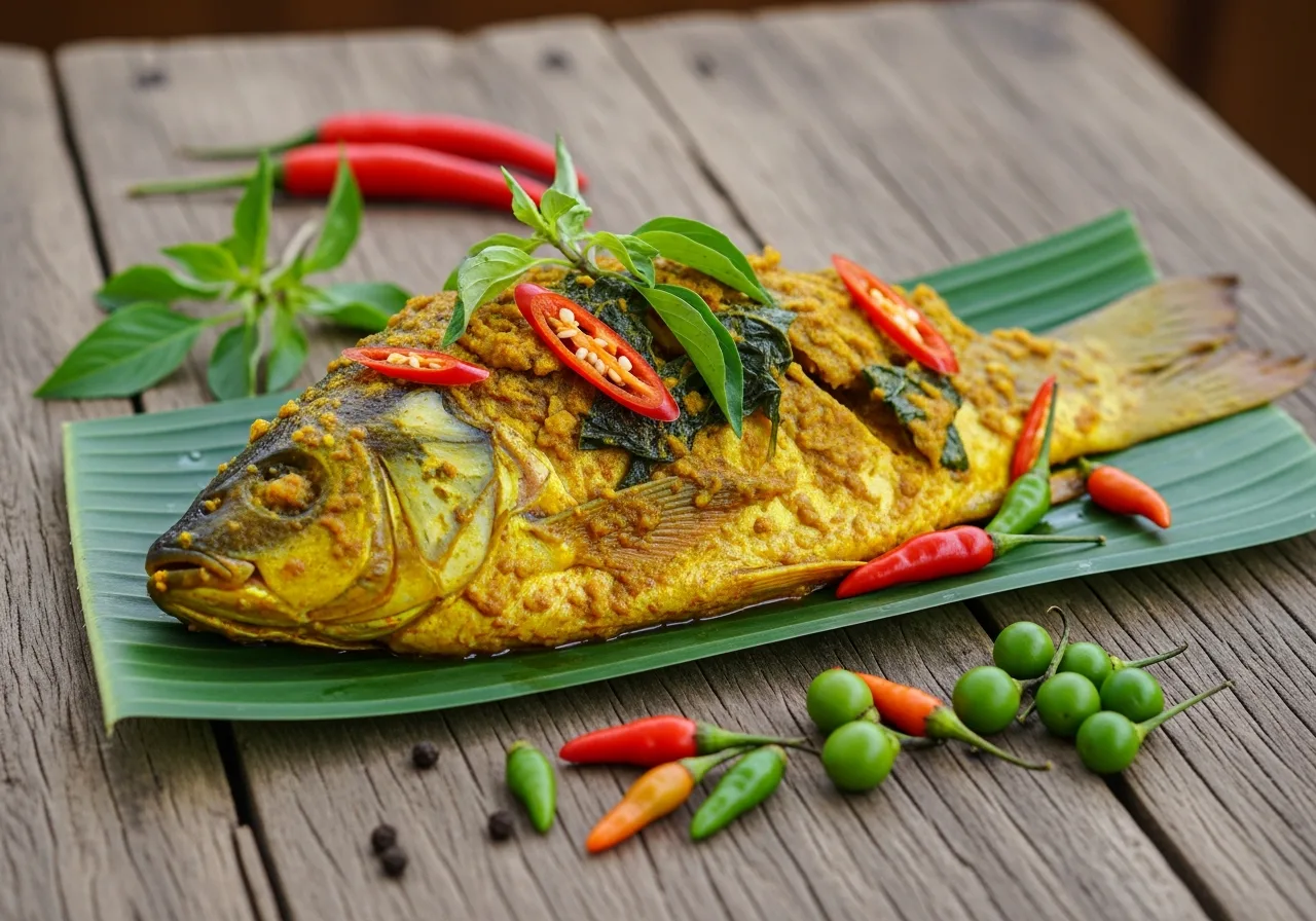 Batak Arsik Fischgericht mit Andaliman