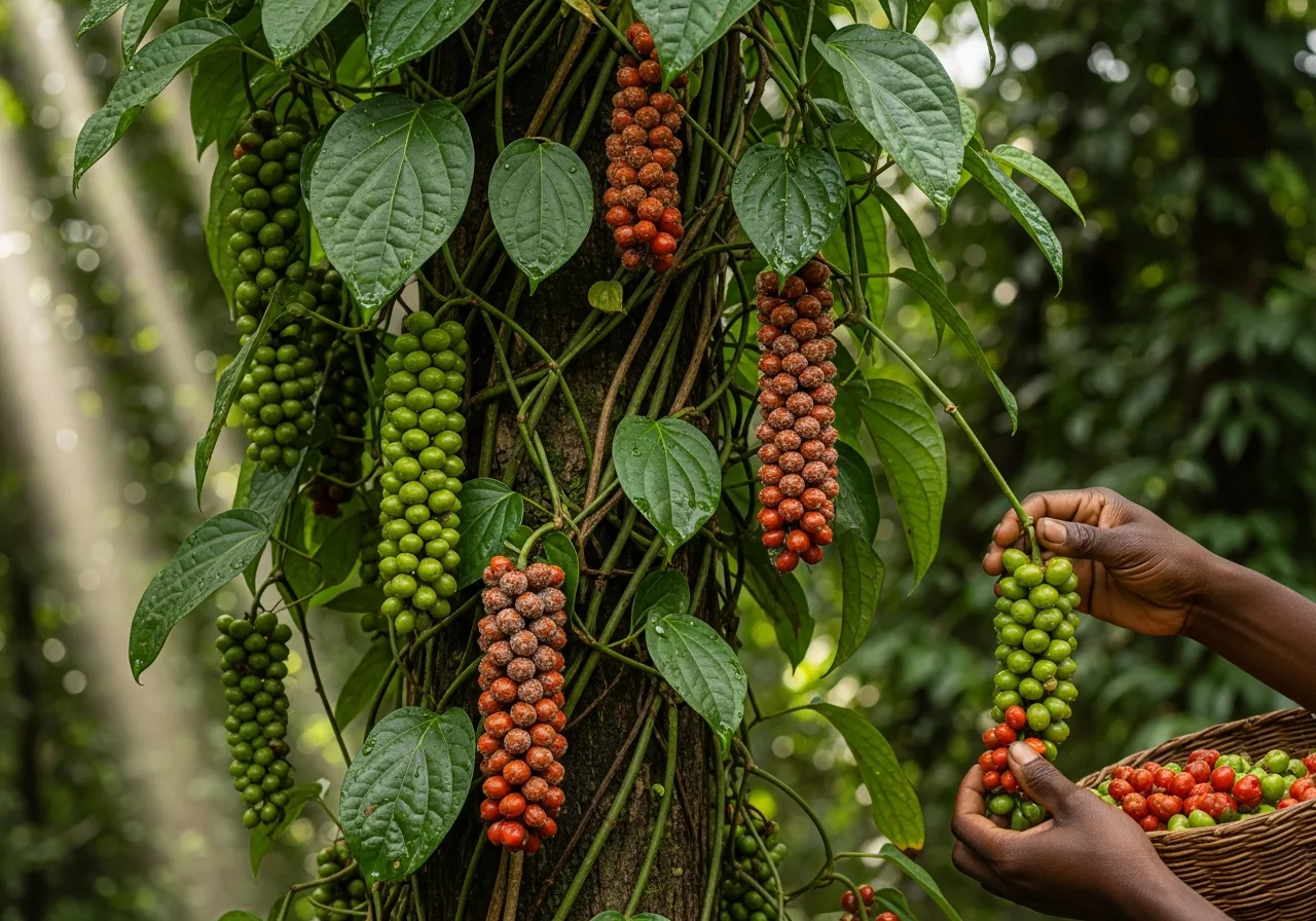 Wilde Piper-guineense-Liane im Wald