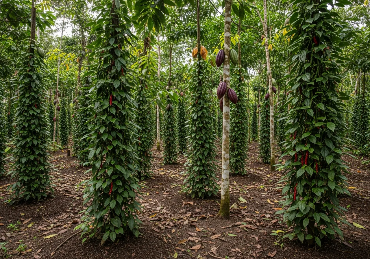 Pfefferanbau im Agroforstsystem in Pará