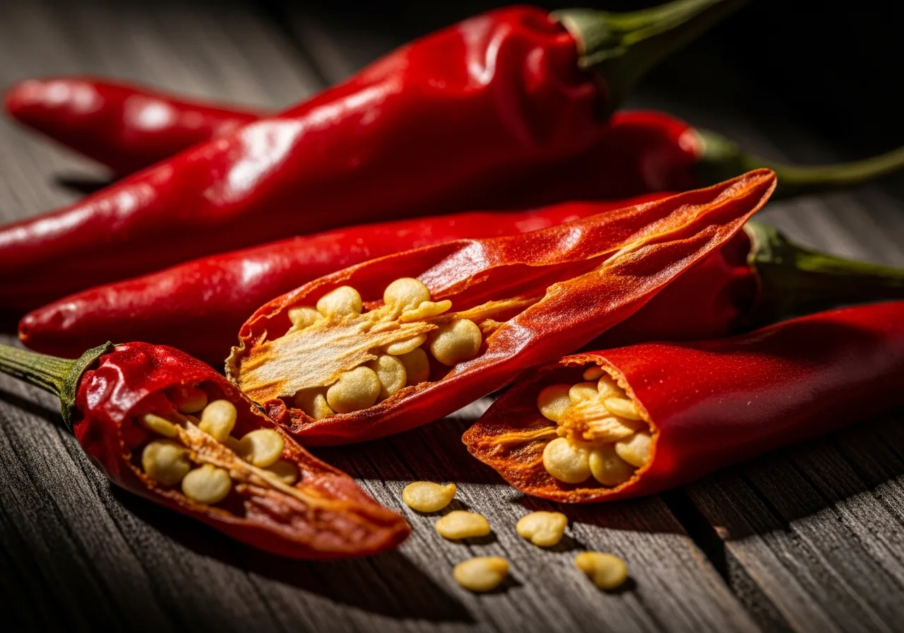 Getrocknete Cayennepfeffer-Schoten