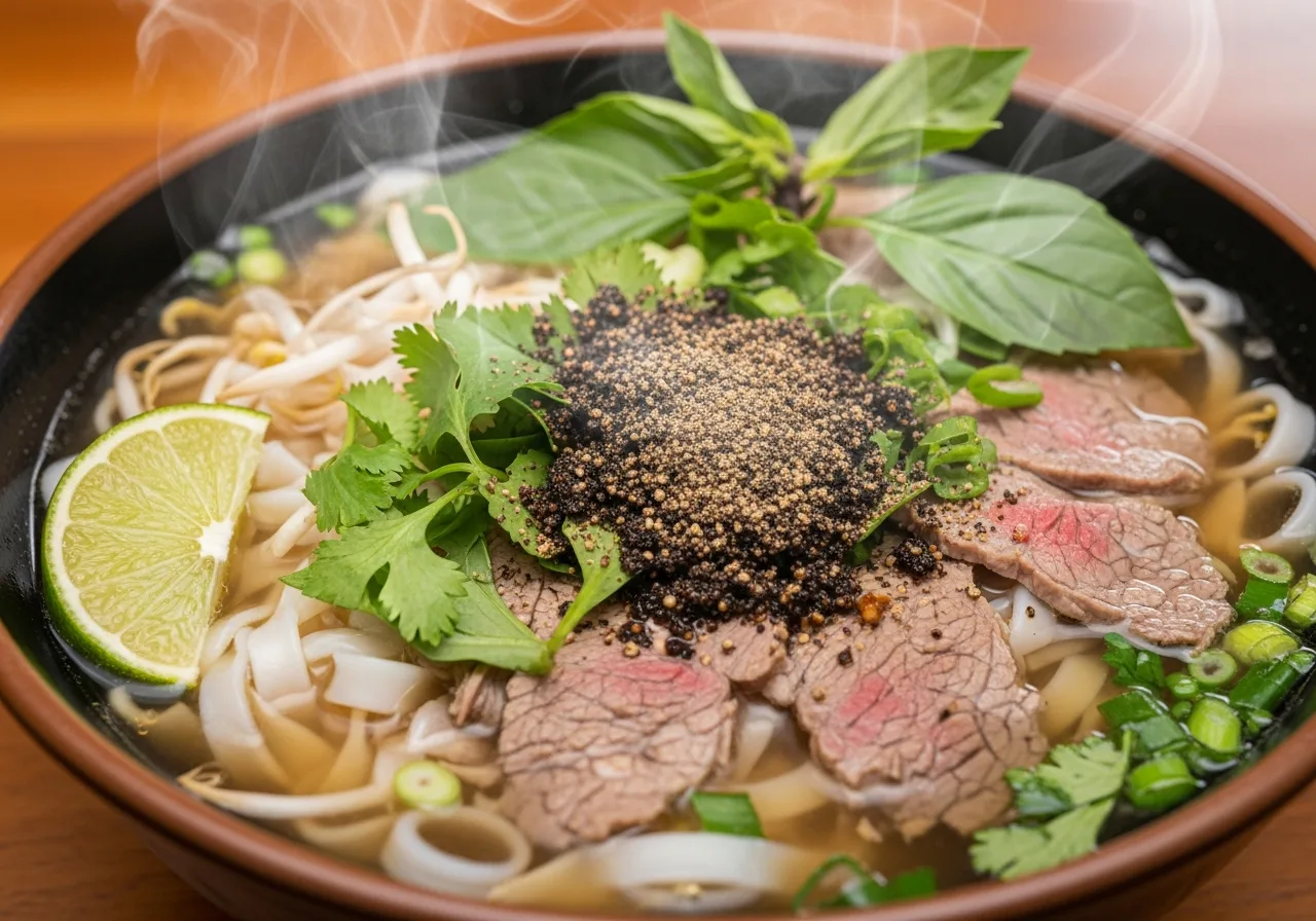 Vietnamesische Pho mit Chu-Sê-Pfeffer