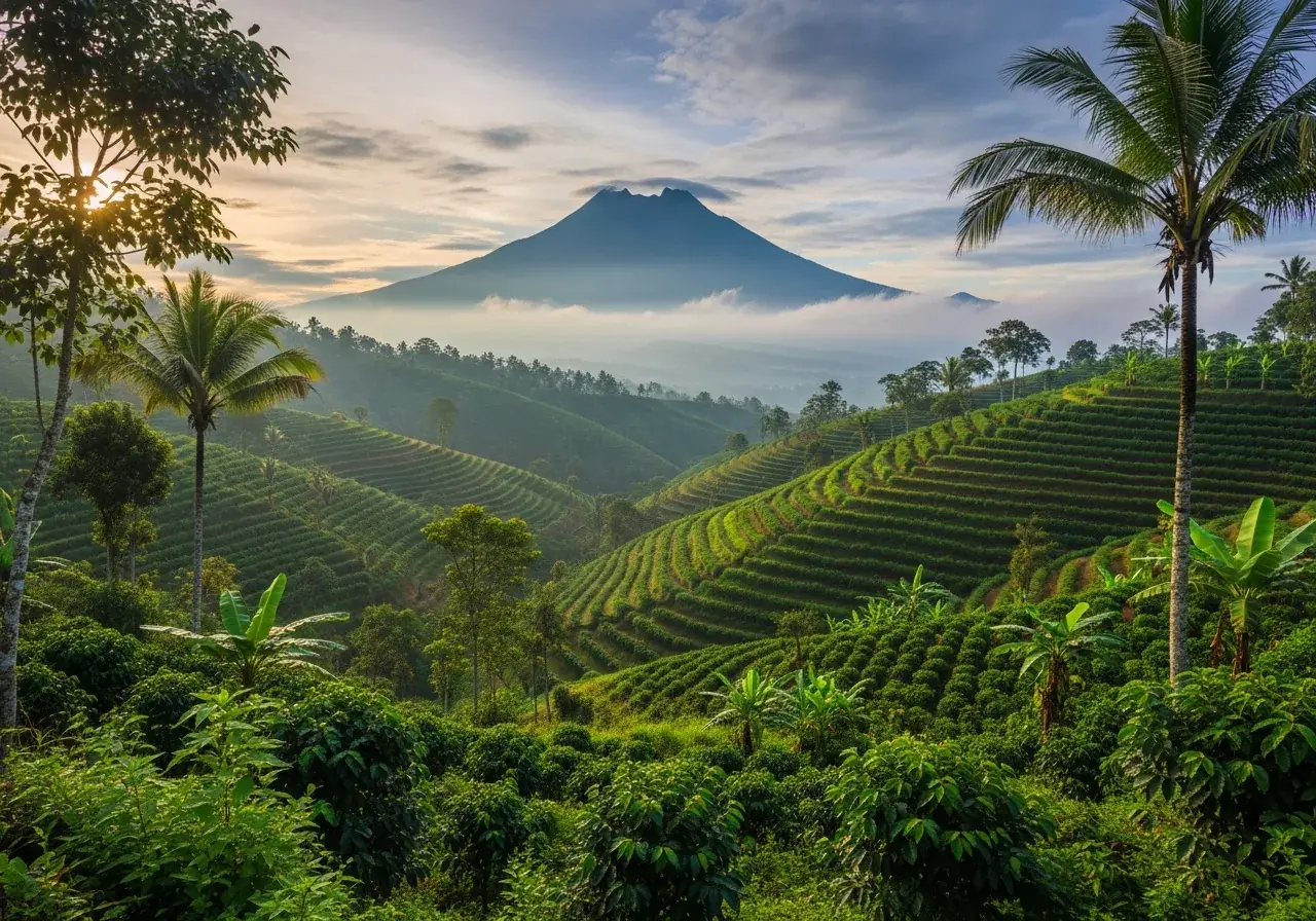 Vulkanlandschaft auf Java, Indonesien