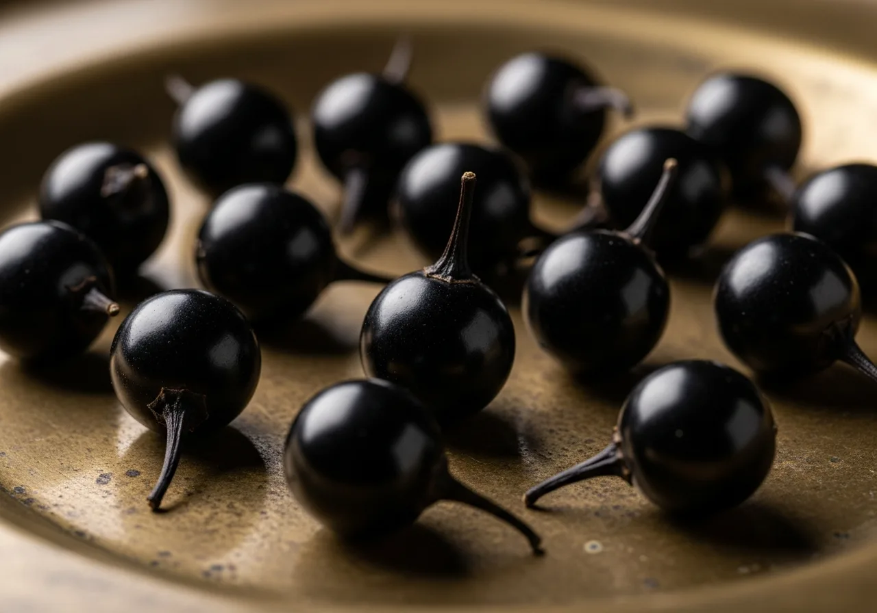 Kubebenpfeffer mit charakteristischem Stiel