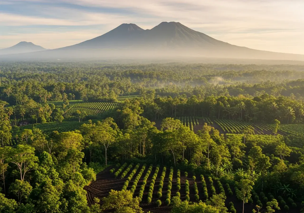 Landschaft der Provinz Lampung, Sumatra