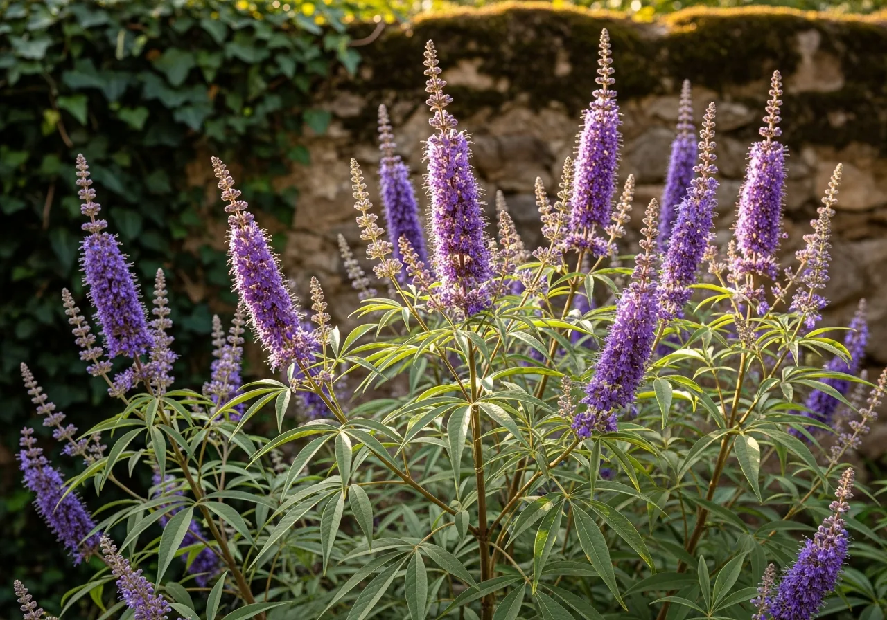 Mönchspfeffer-Strauch in voller Blüte