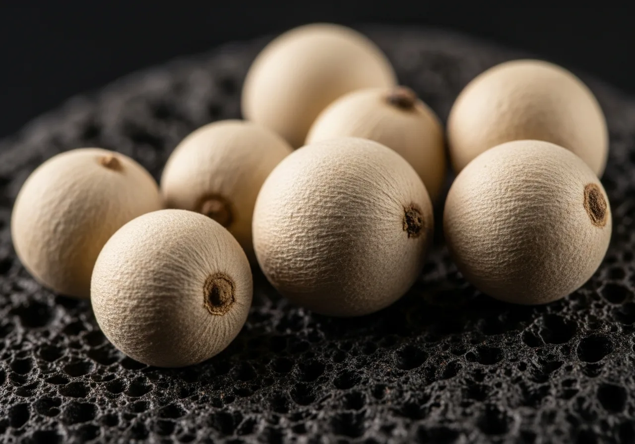 Penja-Pfefferkörner auf vulkanischem Gestein