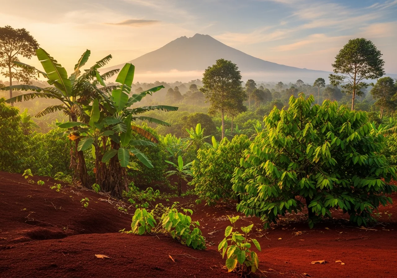 Vulkanlandschaft der Penja-Region in Kamerun