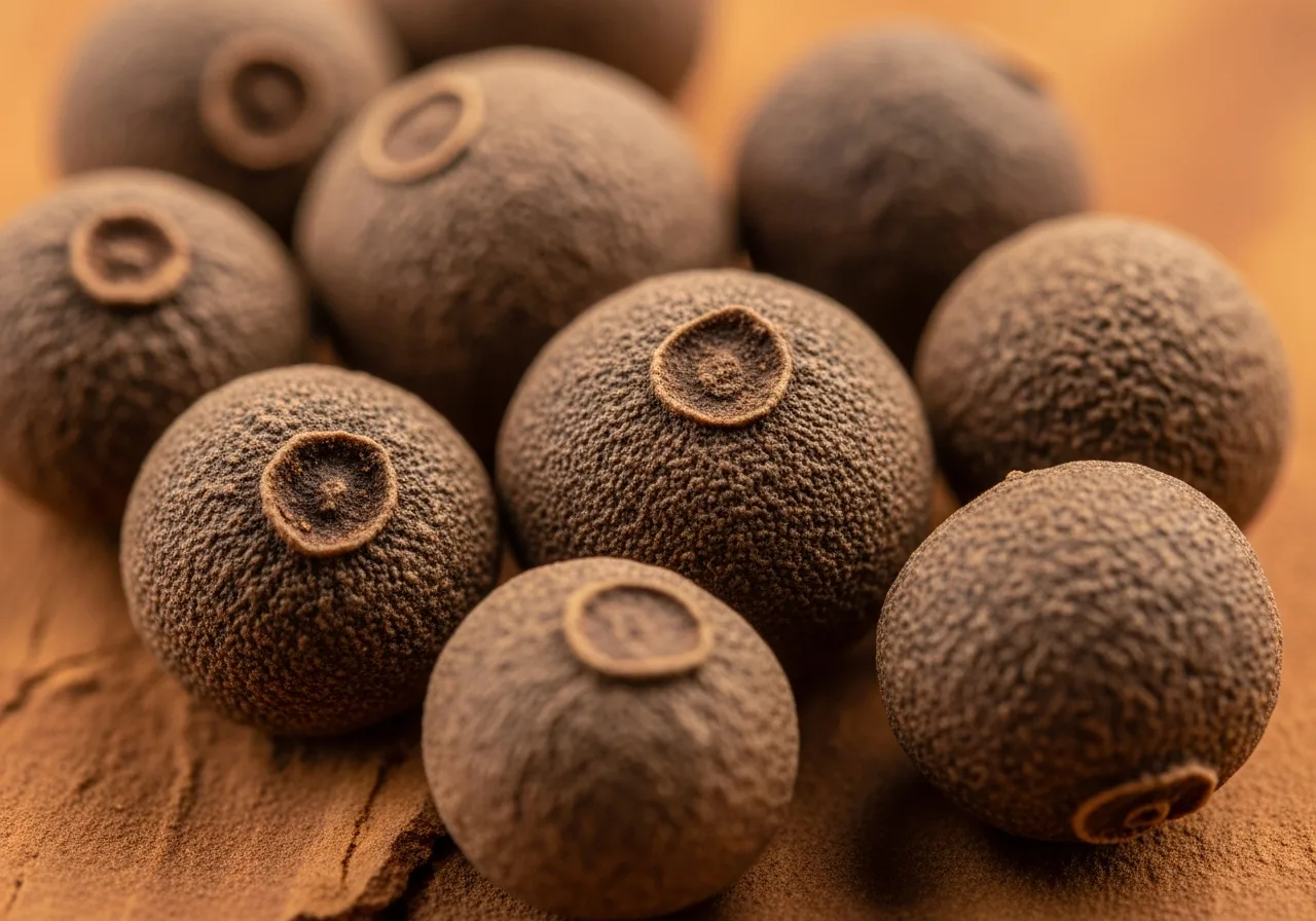 Piment-Beeren auf Zimtrinde