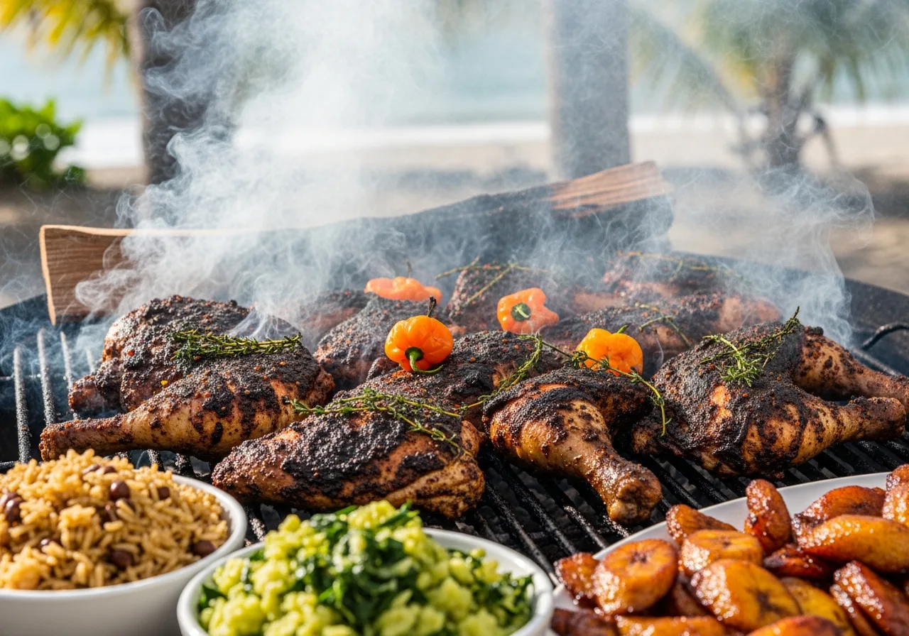 Jamaikanisches Jerk Chicken mit Piment