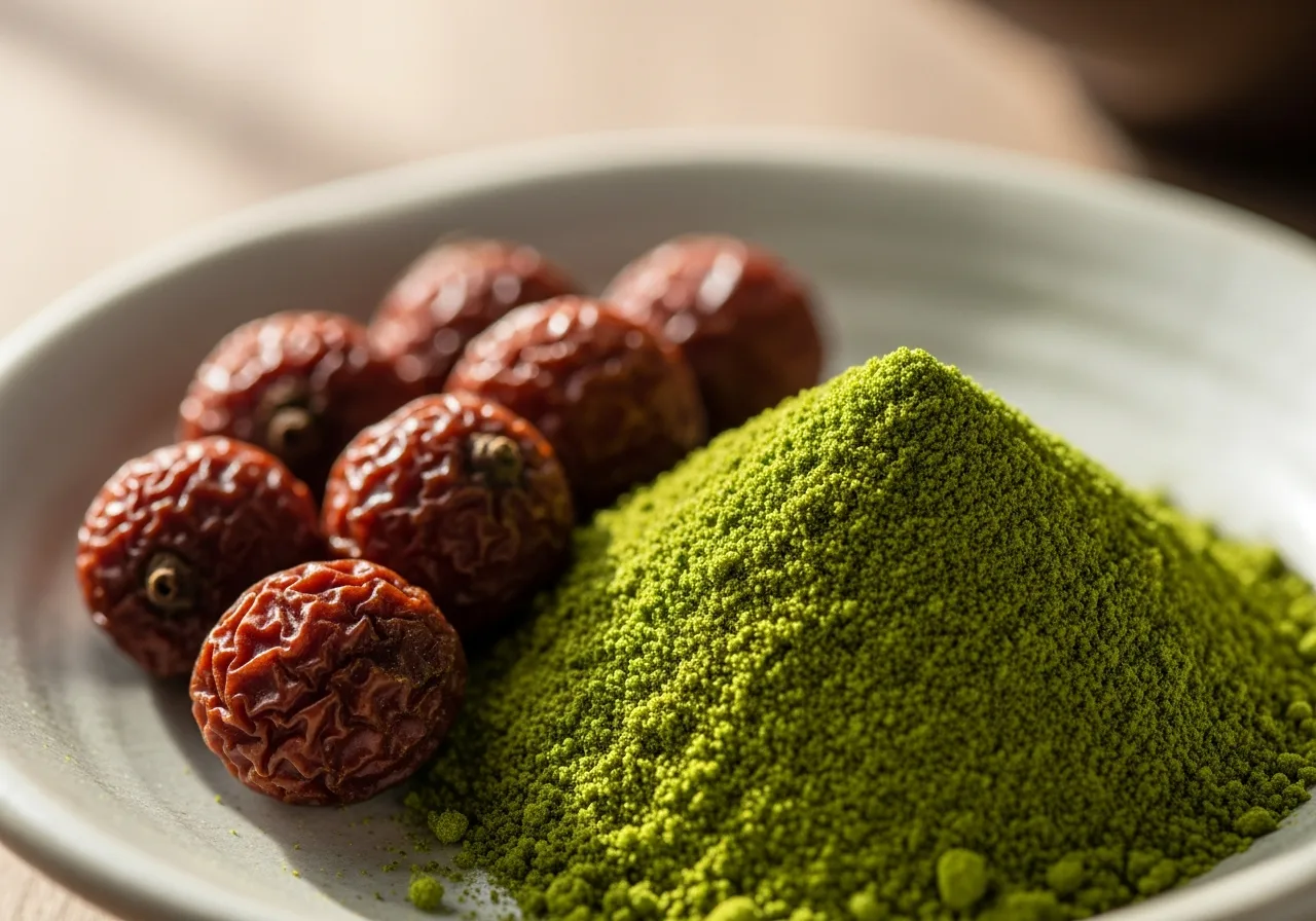 Japanischer Sansho-Pfeffer in Keramikschale