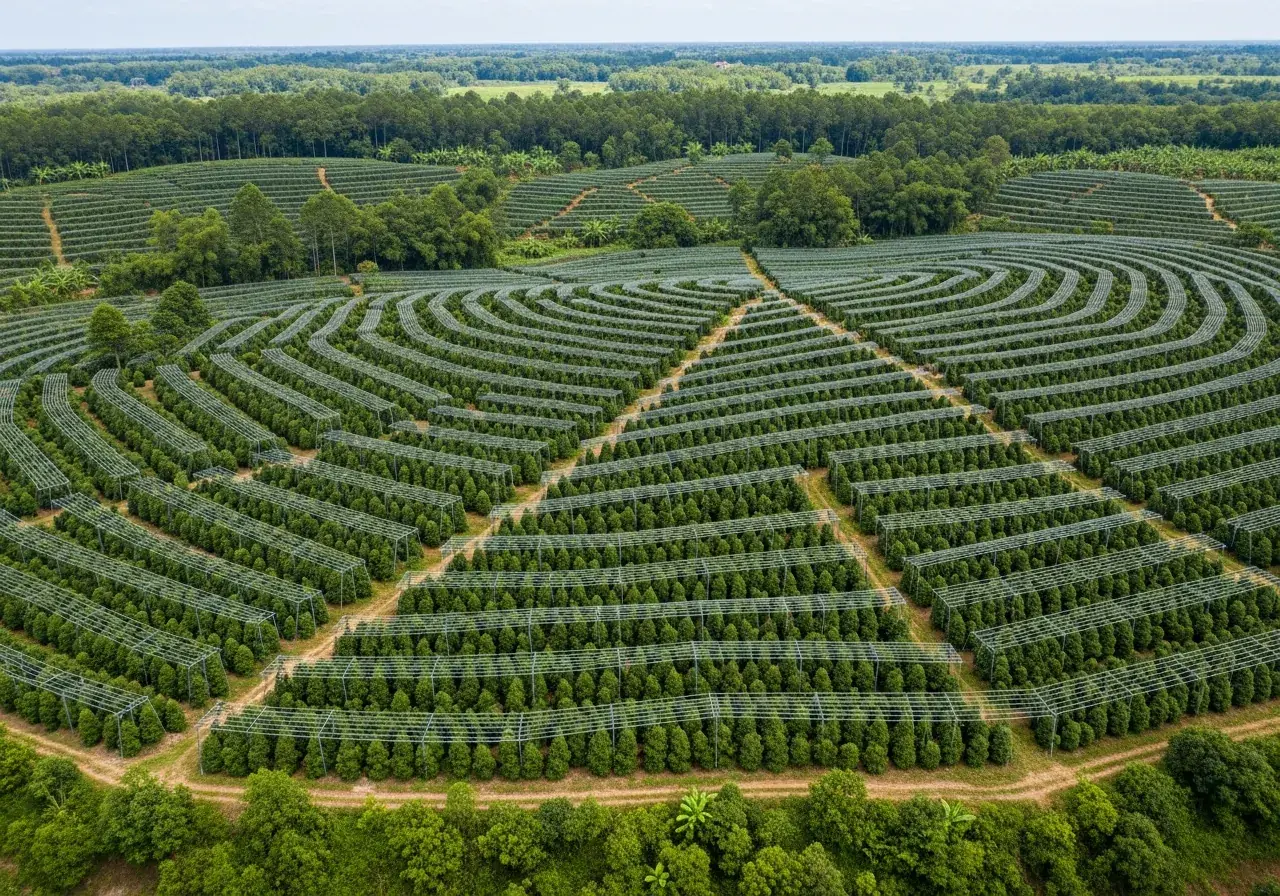 Pfefferplantage in den Zentralhochländern Vietnams