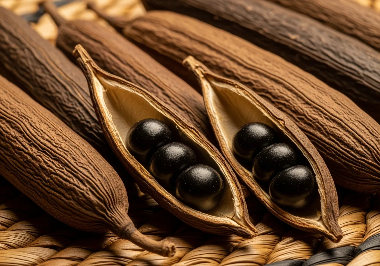 Aufgebrochene Selimskörner-Schoten