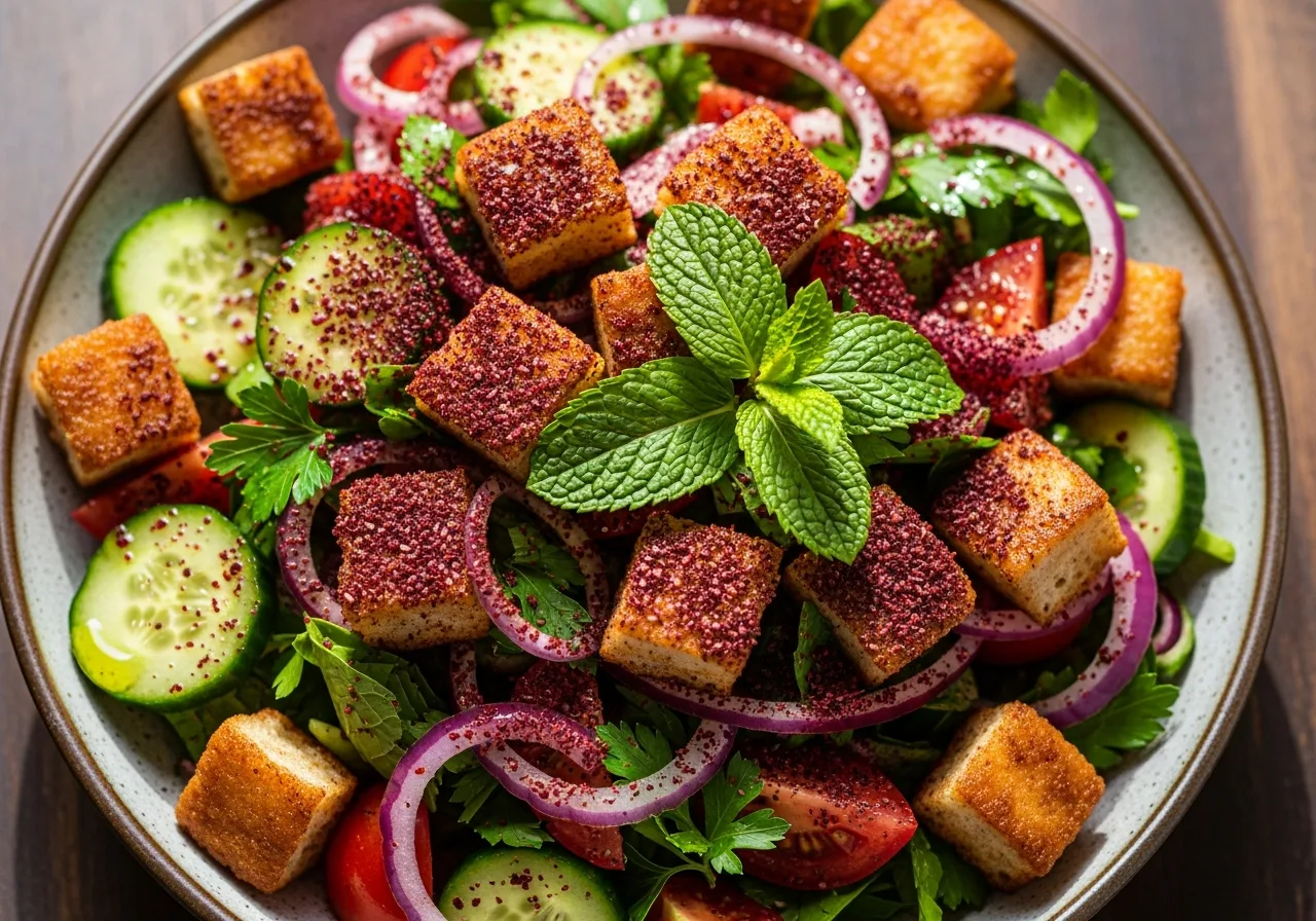 Fattoush-Salat mit Sumach