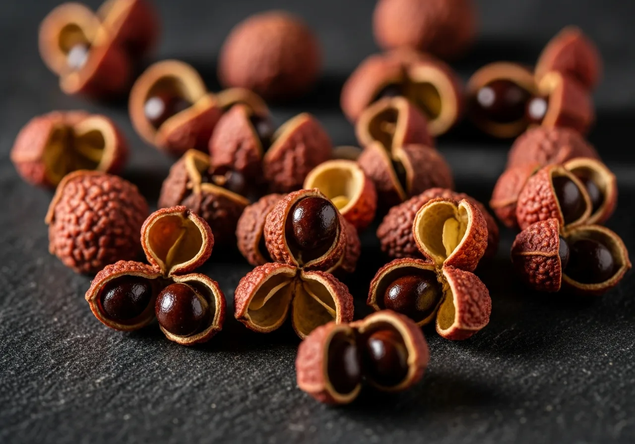 Szechuanpfeffer mit aufgeplatzten Schalen