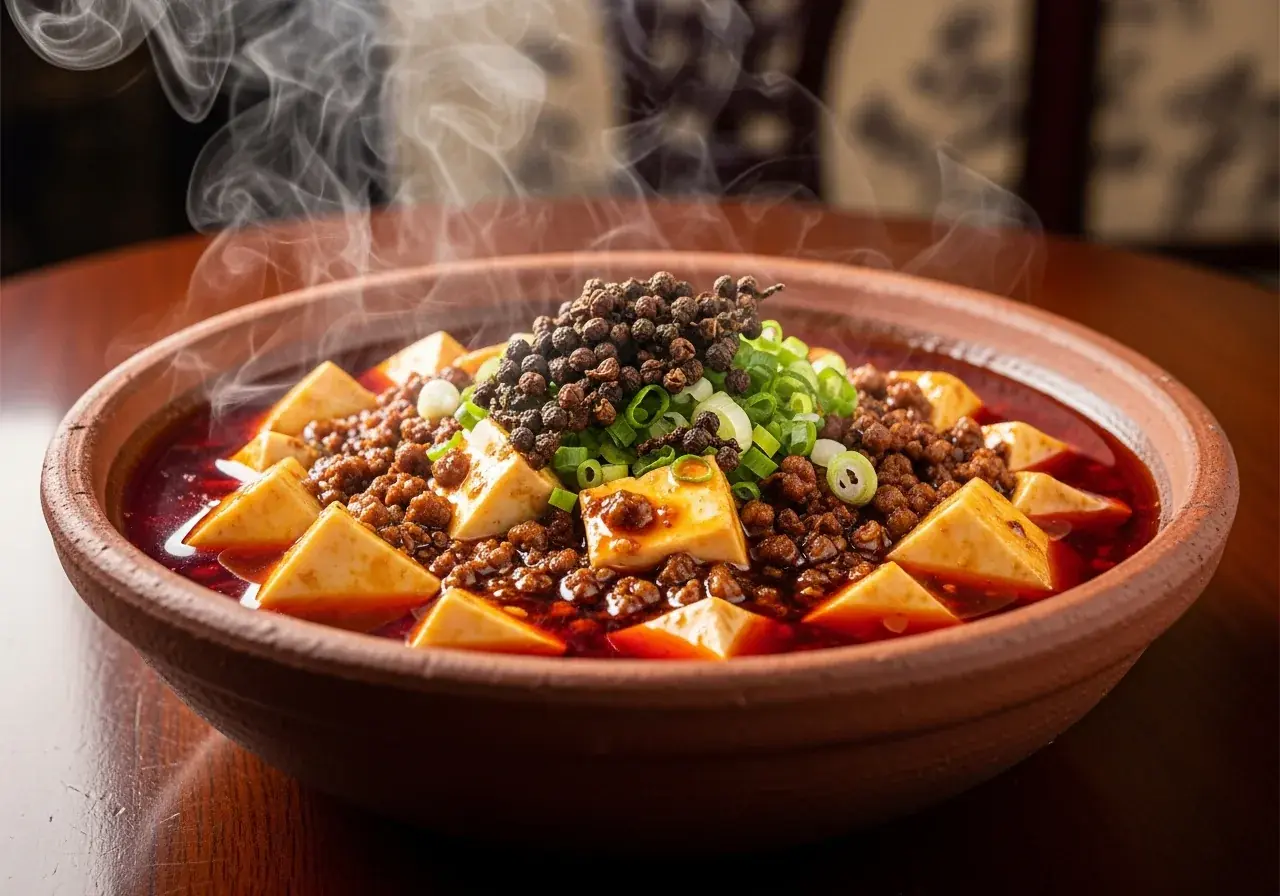Sichuan Mapo Tofu mit Szechuanpfeffer