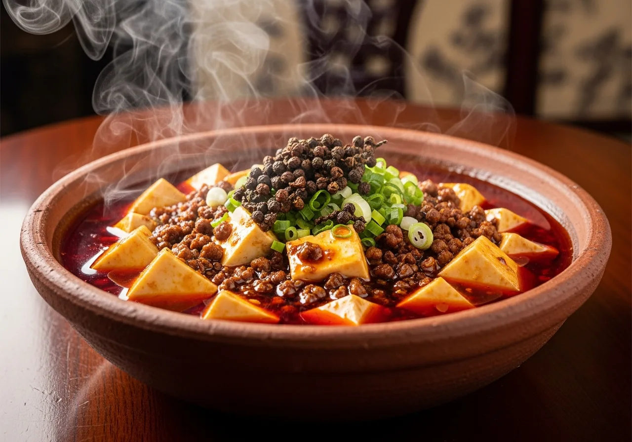 Sichuan Mapo Tofu mit Szechuanpfeffer