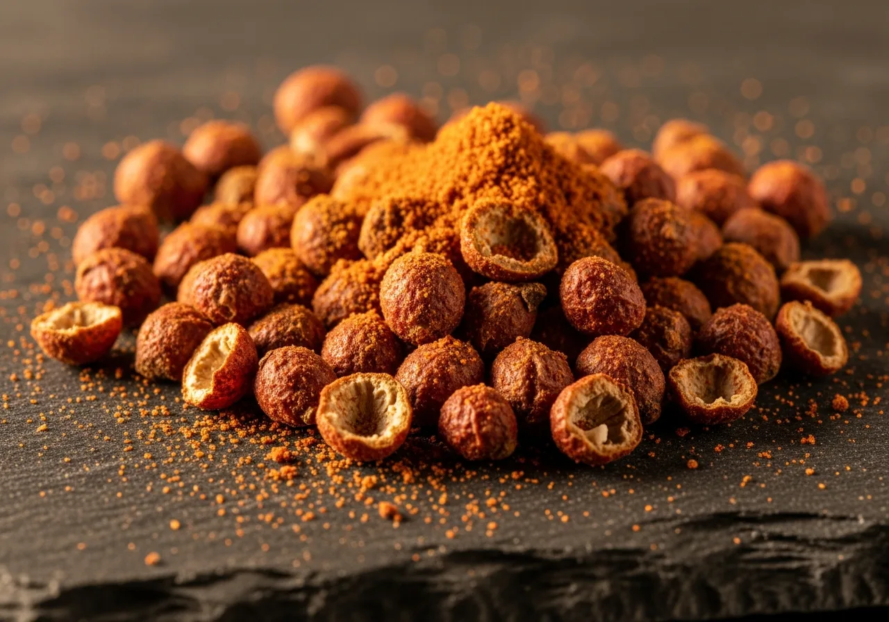 Timut-Pfeffer-Hülsen in Nahaufnahme