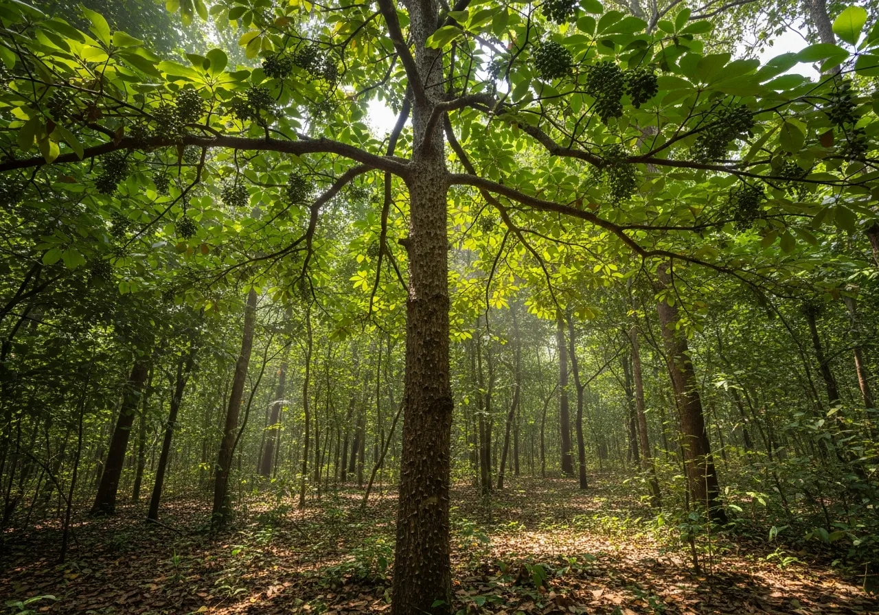 Zanthoxylum-rhetsa-Baum im Konkan-Wald