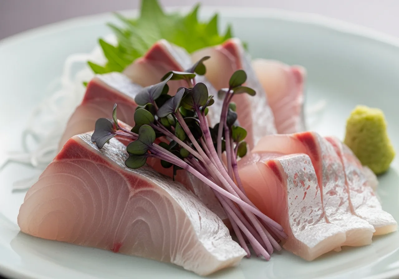 Japanisches Tade als Sashimi-Garnitur